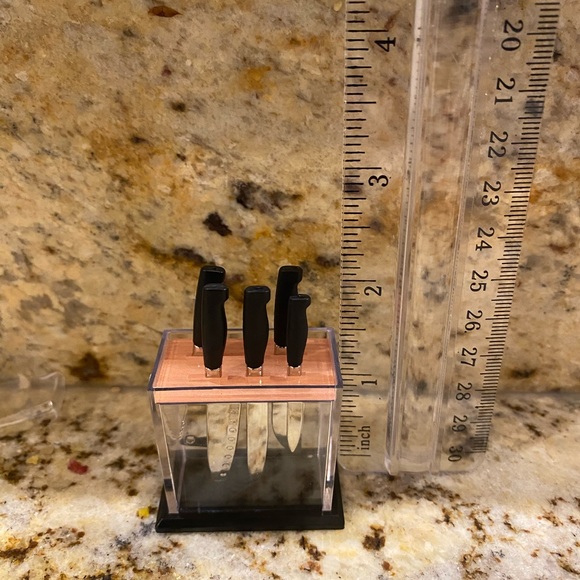 Barbie kitchen Accessory Butcher Block Knife 6 pc Set - Picture 7 of 11